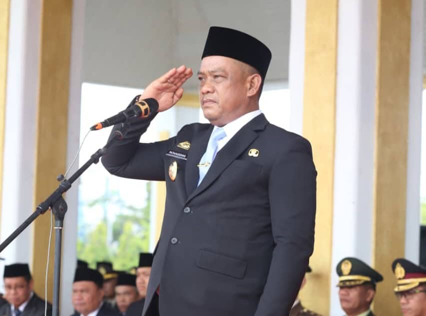 Salam hormat pejabat Indonesia saluting di acara resmi.